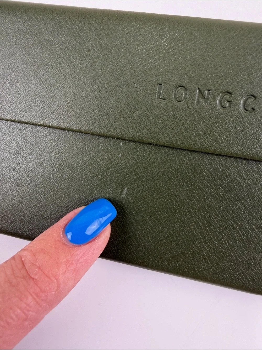 Longchamp Dark Olive Green Eyeglass / Sunglasses Case Hard Shell